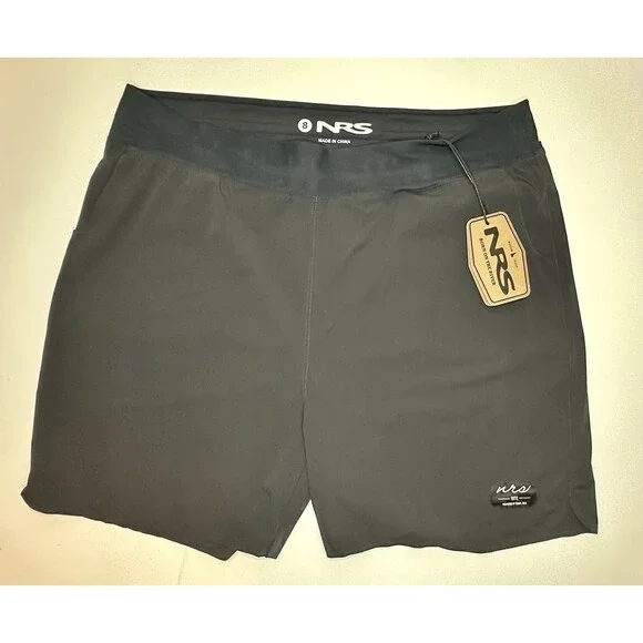 NRS Women's Beda Board Shorts Size 8 Jet Black NEW - Picture 1 of 10